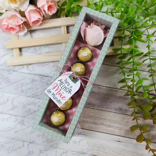 Arquivo de Corte Caixa para doces e rosa dia das mães