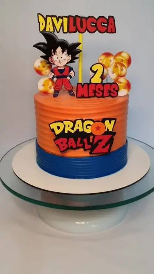 Topo de Bolo dragon ball em camadas