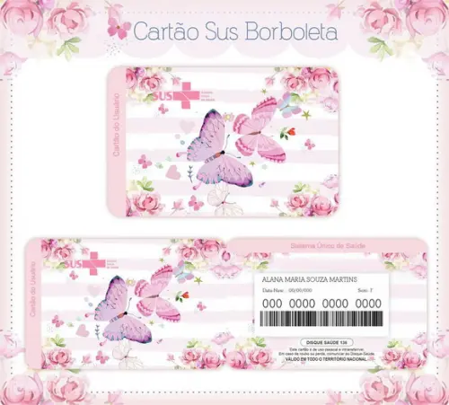 Arquivo Digital Cartão do Sus Borboletas em pdf e Png