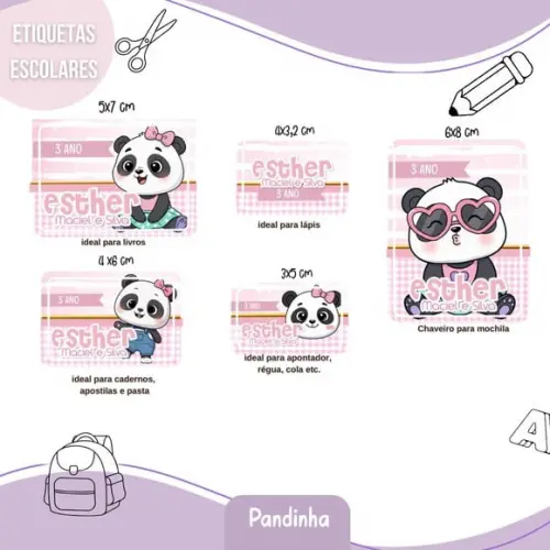 Aquivo de Corte Etiqueta Panda