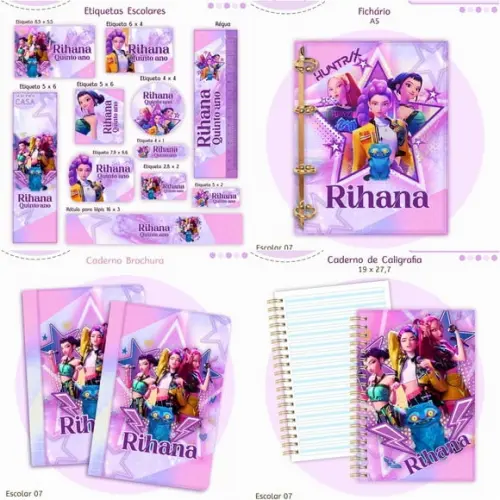Arquivo Digitais Etiqueta Escolar Guerreiras do K-pop