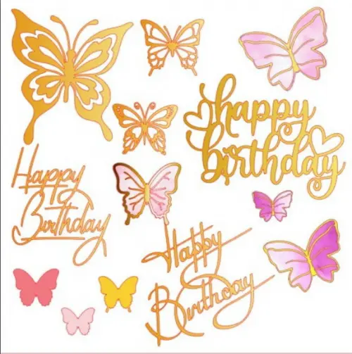 Arquivo de Corte Combo Borboletas Happy Birthday