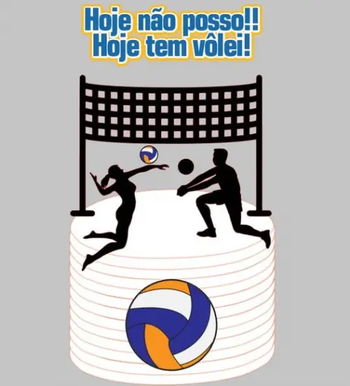 Arquivo de Corte Topo de Bolo Vôlei de Praia