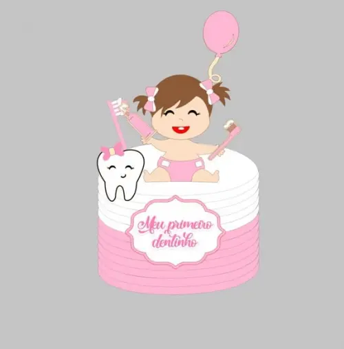 Arquivo de Corte Topo Meus Primeiros Dentinhos Menina