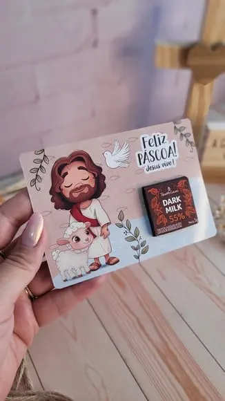 Arquivo de Corte Mini Tablete Páscoa Ele Vive