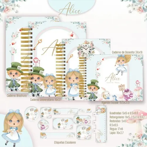 Aquivos Digitais Etiqueta Escolar Alice