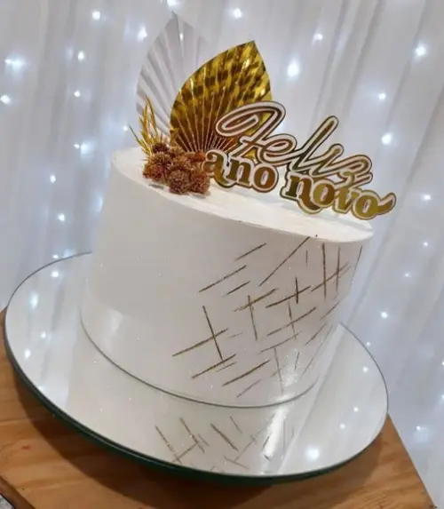 Arquivo de Corte Topo Feliz Ano Novo Folhas Plissadas