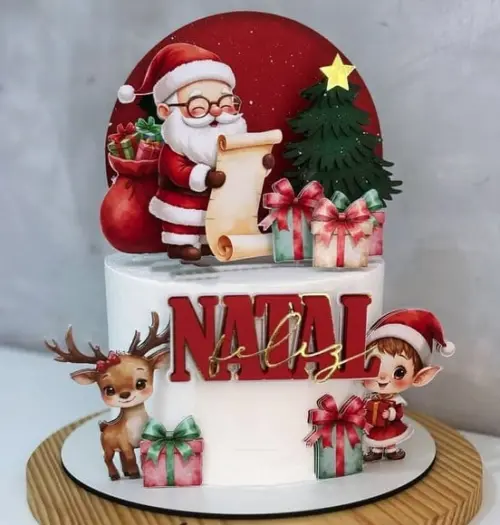 Arquivo de Corte Topo Natal Aquarela