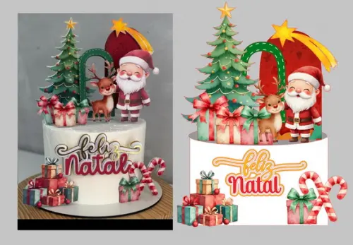 Arquivo de Corte Combo Topo Natal Aquarela