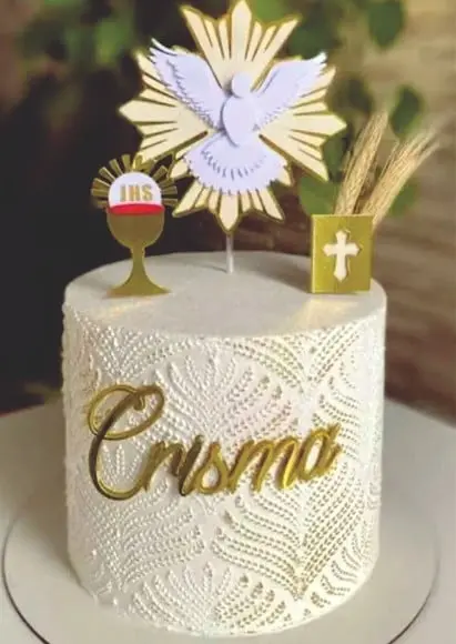 Topo de Bolo Primeira Eucaristia Primeira Comunhão Crisma
