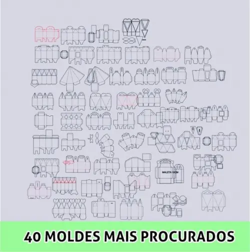 Arquivo de Corte Combo 40 Moldes de Caixas