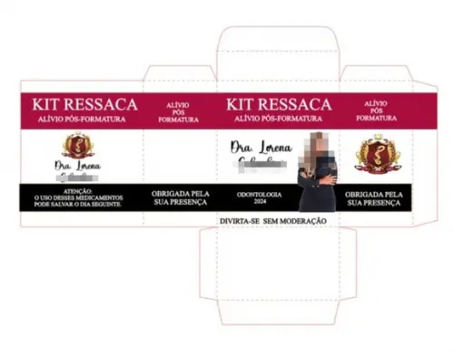 Arquivo de Corte Caixa Kit Ressaca Formatura Editável