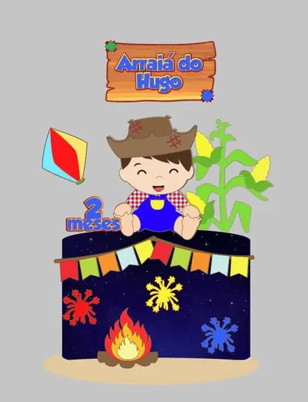 Aquivo de Corte Topo Bbebê Menino Festa Junina