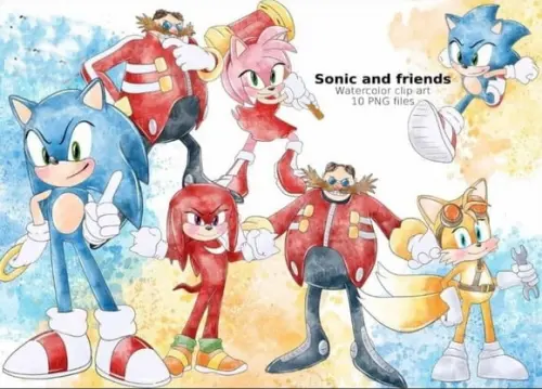 Arquivos Digital Kit Aquarela Sonic