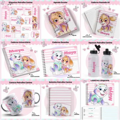 Arquivo de Corte Combo Escolar Patrulha Canina Menina