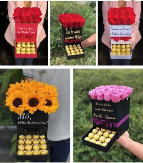 Arquivo de Corte Caixa Gaveta para Flores