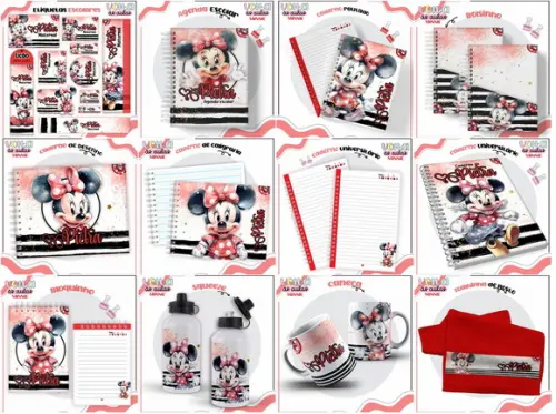 Arquivos Digitais Combo Etiquetas Minnie