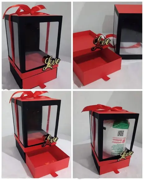 Arquivo de Corte Caixa Mini Bolo Visor + Gaveta