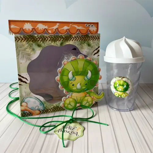 Arquivo de Corte Caixa Copo Dino Baby