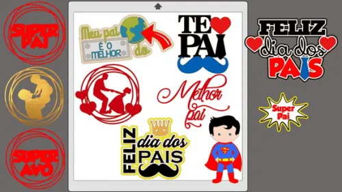 Arquivos de Corte Combo Topos Dia dos Pais