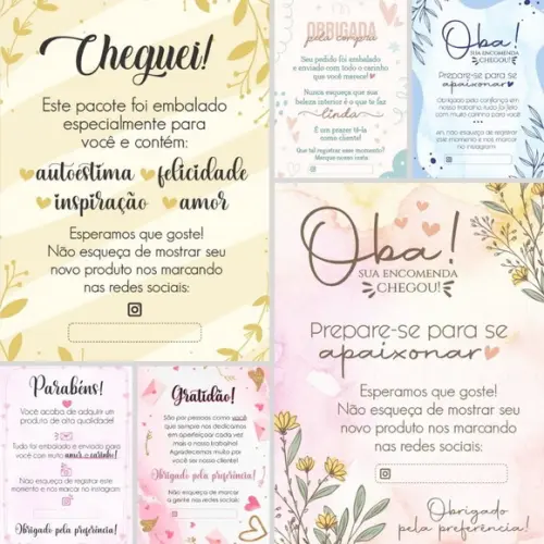 Combo Kit Cartões Agradecimento