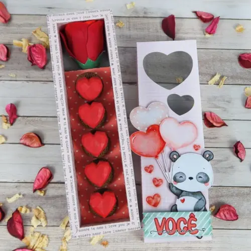 Arquivo de Corte Caixa Doces e Rosa Dia dos Namorados