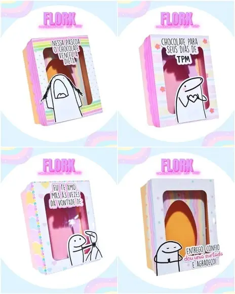 Arquivos de Corte Caixas Ovo de Colher Flork Páscoa