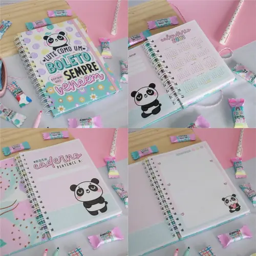 Arquivo Digital Caderno Panda em pdf e Png