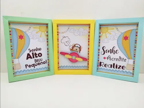 Arquivo de Corte Quadro Ursinho Aviador