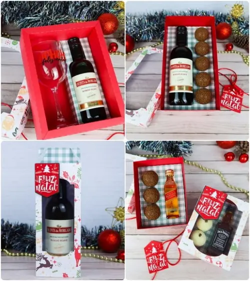 Arquivos de Corte Combo Caixas Vinho Natal