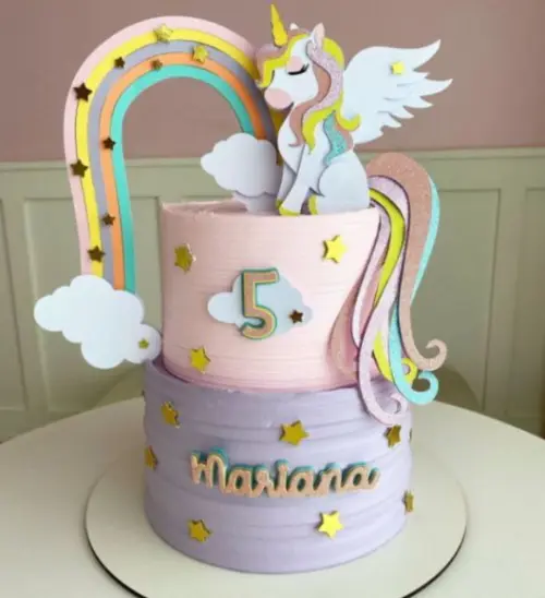 Arquivo de Corte Topo Unicornio em Camadas