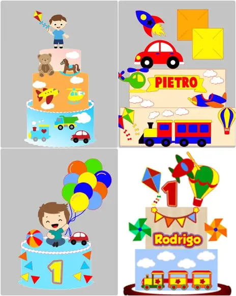 Arquivos de Corte Topos de Bolo Brinquedos