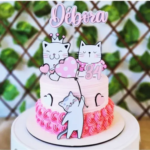 Arquivo de Corte Topo de Bolo Gatos