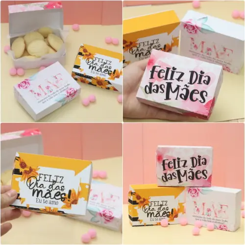 Arquivo de corte Caixas para 6 doces dia das Maes