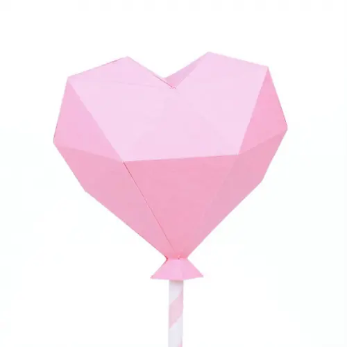 Arquivo de corte balão coração low poly