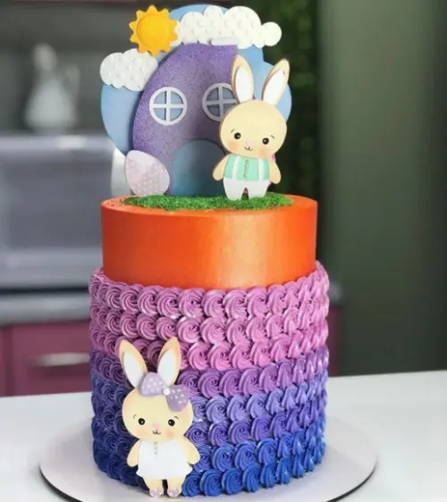 Arquivo de corte topo de bolo casinha coelhos
