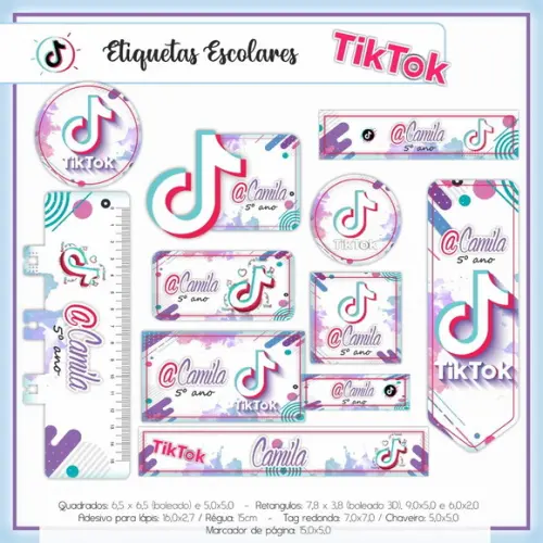 Aquivos digitais etiquetas escolar tik tok