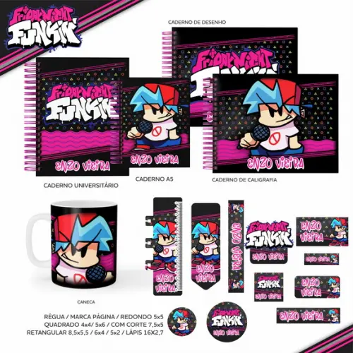 Aquivos digitais etiquetas escolar Friday Night Funkin