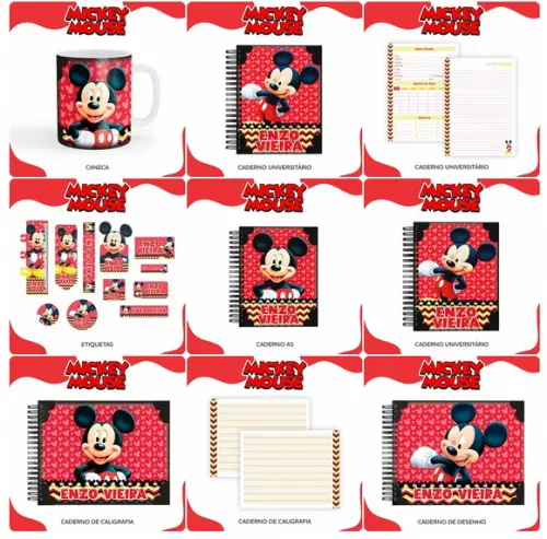 Aquivos digitais combo escolar mickey mouse