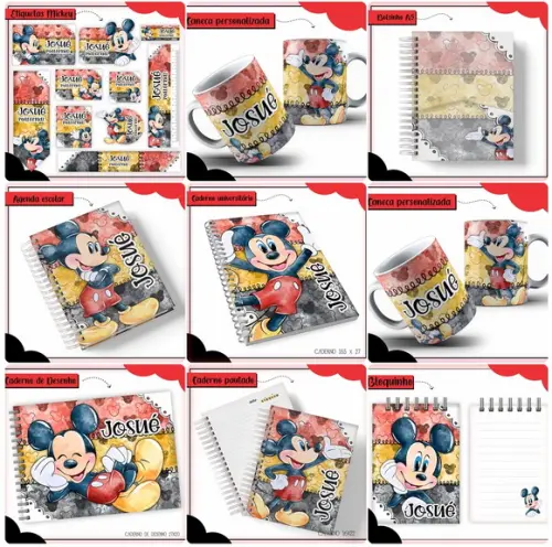 Arquivos Digitais Combo Etiquetas Mickey