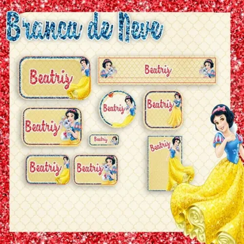 Arquivo de Corte Etiquetas Branca de Neve