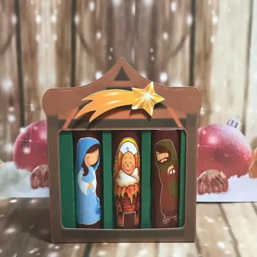 Arquivos de Corte Caixa 3 Batons Presépio