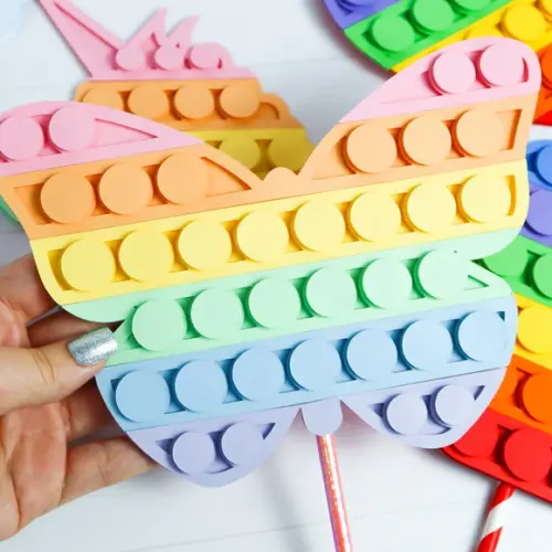 Arquivos de corte borboleta pop it em camadas