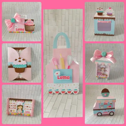 Arquivos de Corte Kit Confeitaria Menina