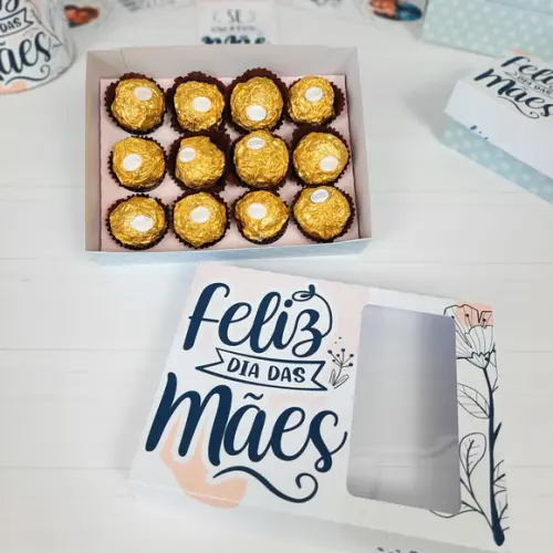Arquivo de corte caixas para 12 doces dia das maes