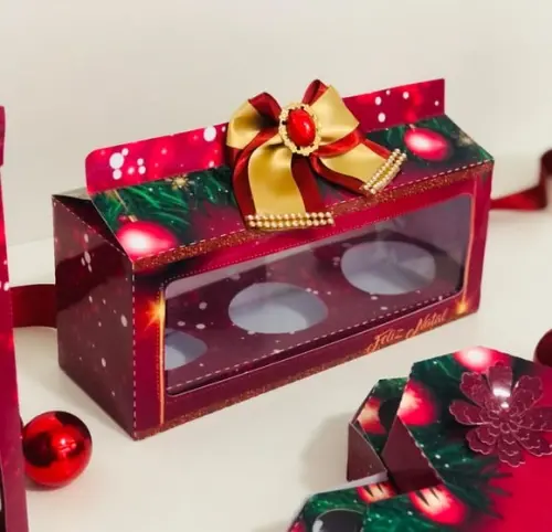 Arquivo de Corte Caixa 3 Esferas Natal