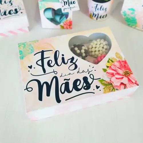 Arquivo de corte Caixas para 12 doces dia das Maes