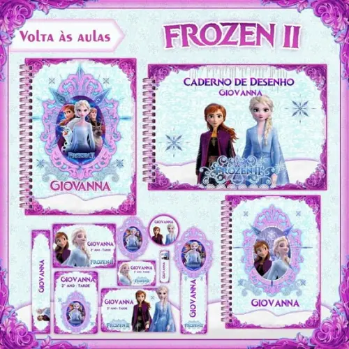 Arquivos de Corte Etiquetas Escolar Frozen