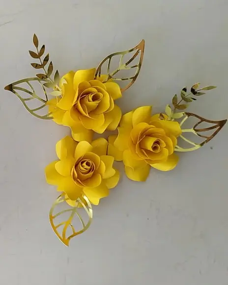 Arquivo de flores 3d + folhas e galho