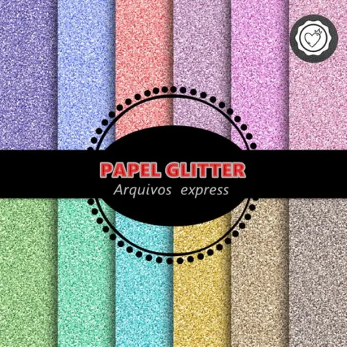 Kit digitais papeis glitter